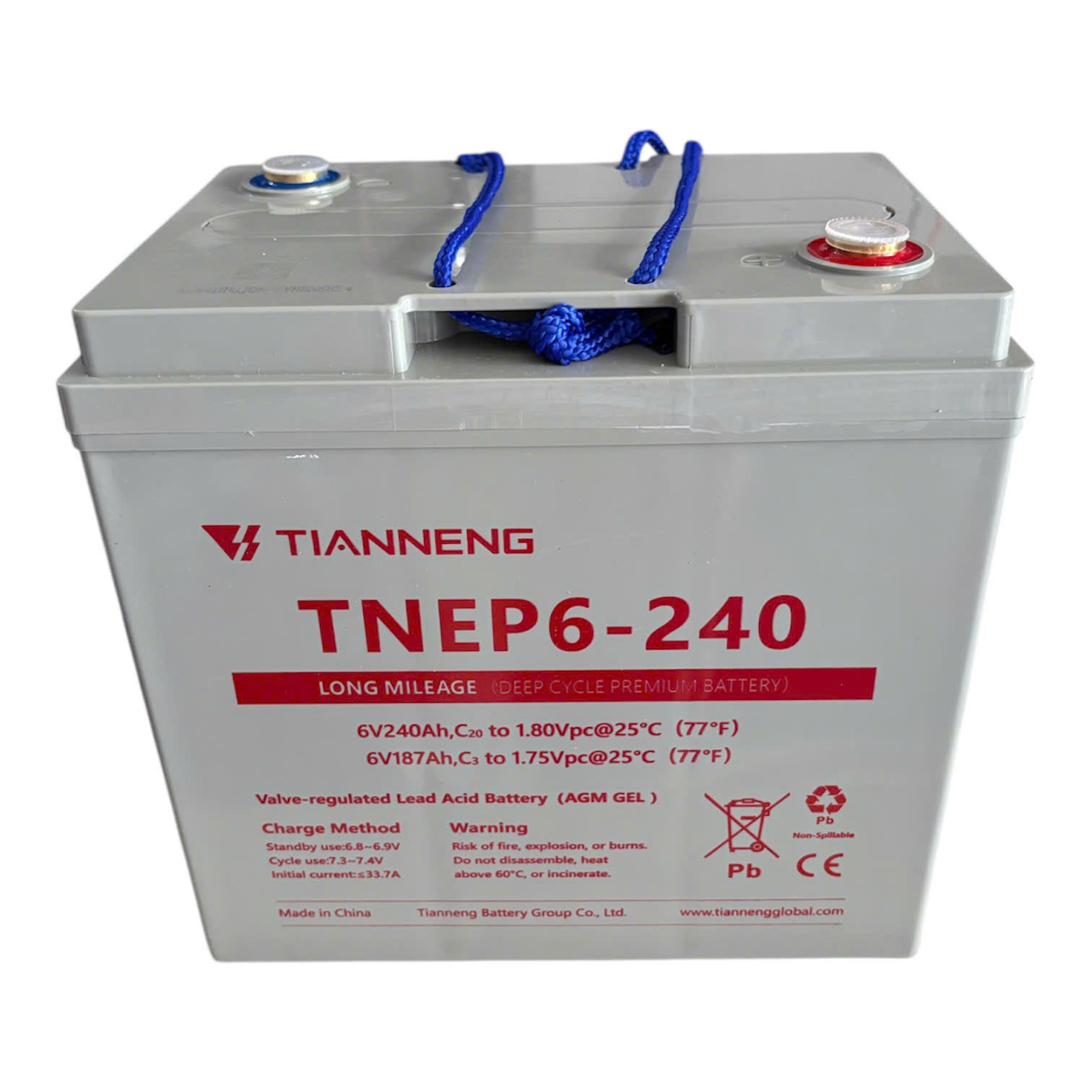Bình điện xả sâu 6V - 240Ah THIÊN NĂNG (TIANNENG) TNE6-240