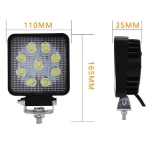 Đèn pha LED vuông 9 bóng chiếu sáng cho xe nâng