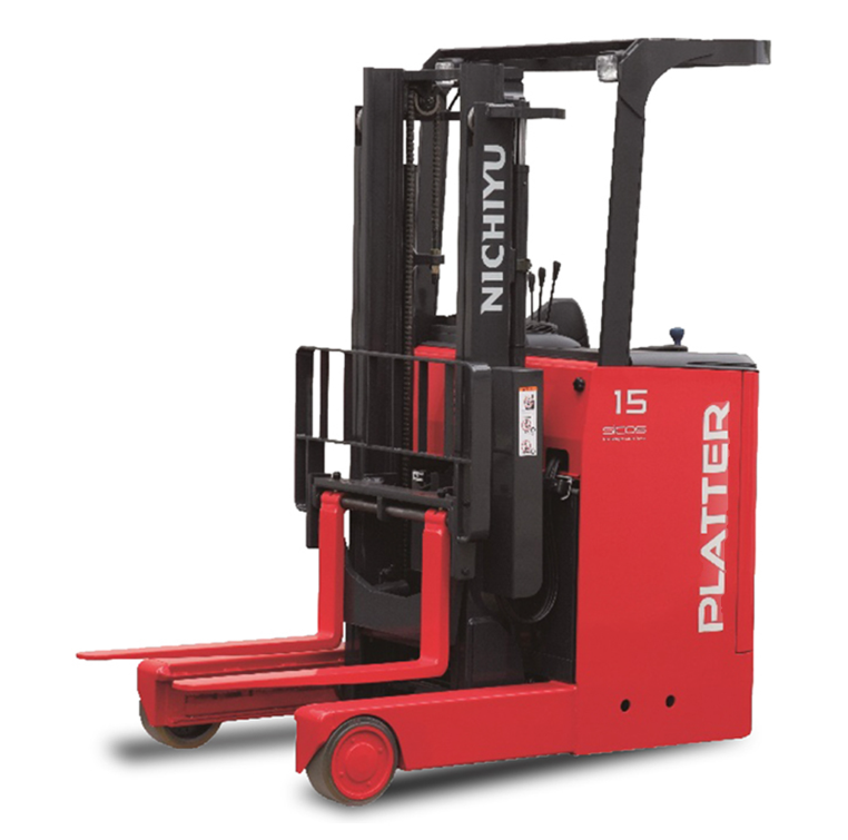 Xe nâng điện đứng lái NICHIYU FBRAW15-63-650M gắn pin lithum 48V - 230Ah PKGFF48230