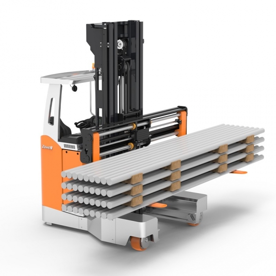 Xe nâng điện đa hướng 2.5 tấn với bộ phận định vị càng nâng