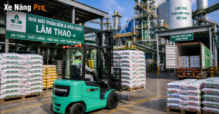 xe nâng ATEX nhà máy phân bón hóa chất Lâm Thao Phú Thọ bụi nổ
