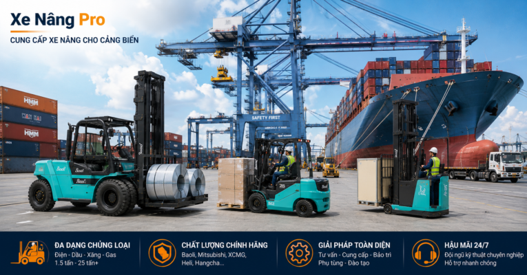 Xe Nâng Pro cung cấp xe nâng cho cảng biển