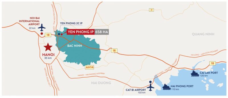 bản đồ khu công nghiệp Bắc Ninh xe nâng điện Xe Nâng Pro