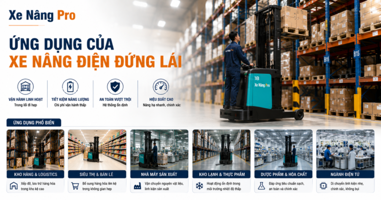 Ứng dụng của xe nâng điện đứng lái