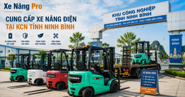 xe nâng điện tại Ninh Bình giao hàng khu công nghiệp Khánh Phú
