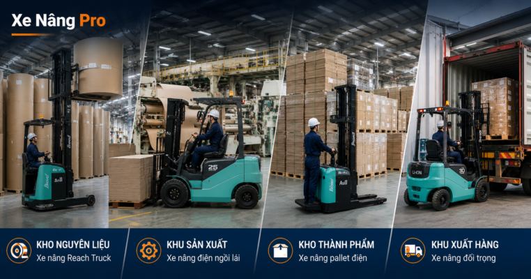 Xe Nâng theo từng vị trí của Nhà Máy Bao Bì Giấy
